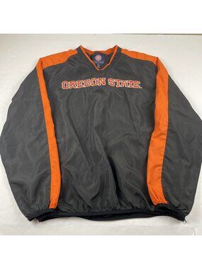 Oregon State Beaver Pullover Windbreaker Jacket Black Orange XL OSU GIII sports